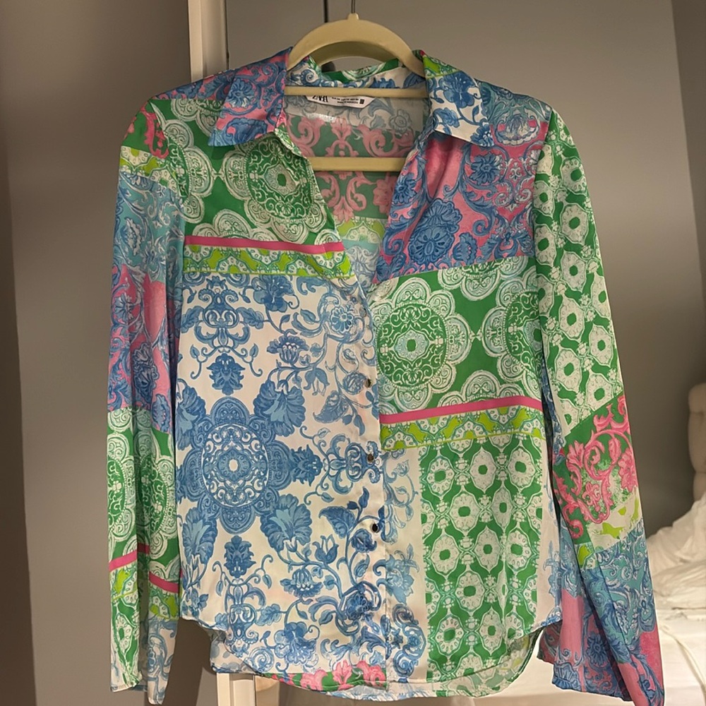 Zara Floral Button Down
